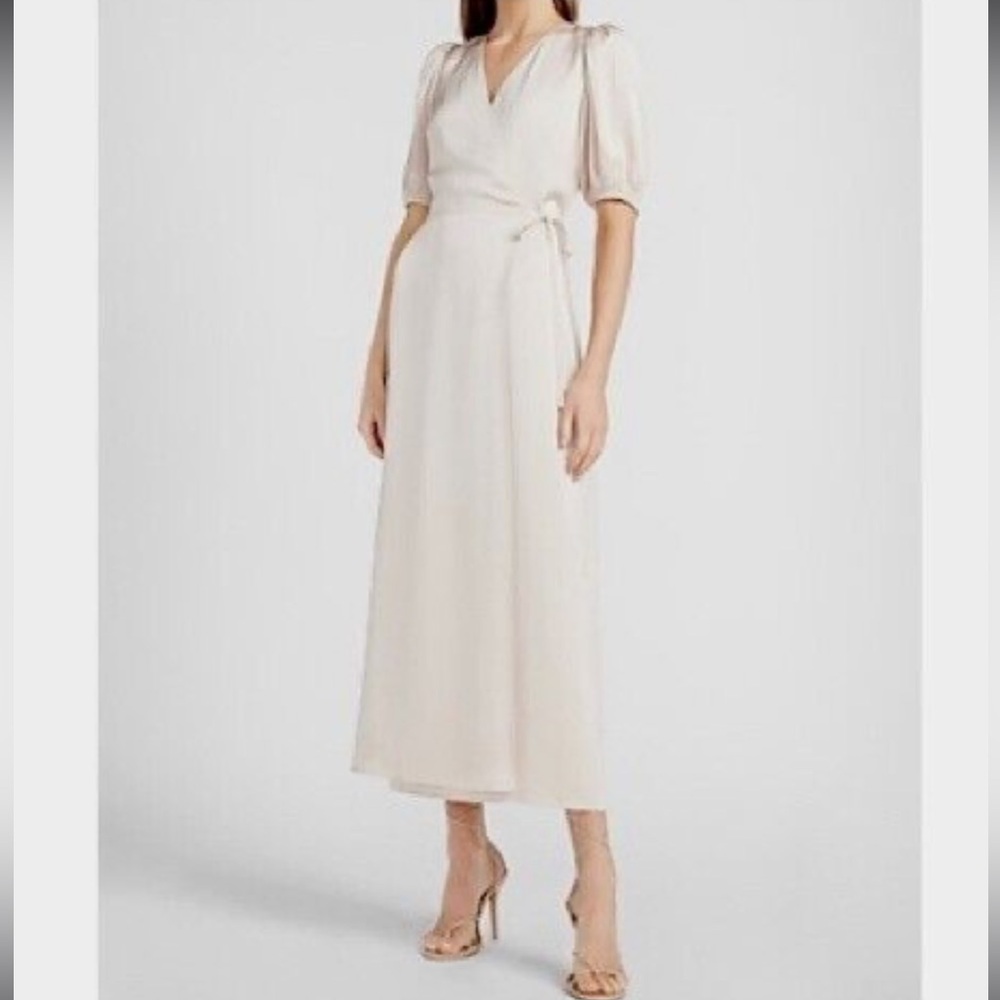 💋NWT Express Light Pink Puff Sleeve Maxi Dress